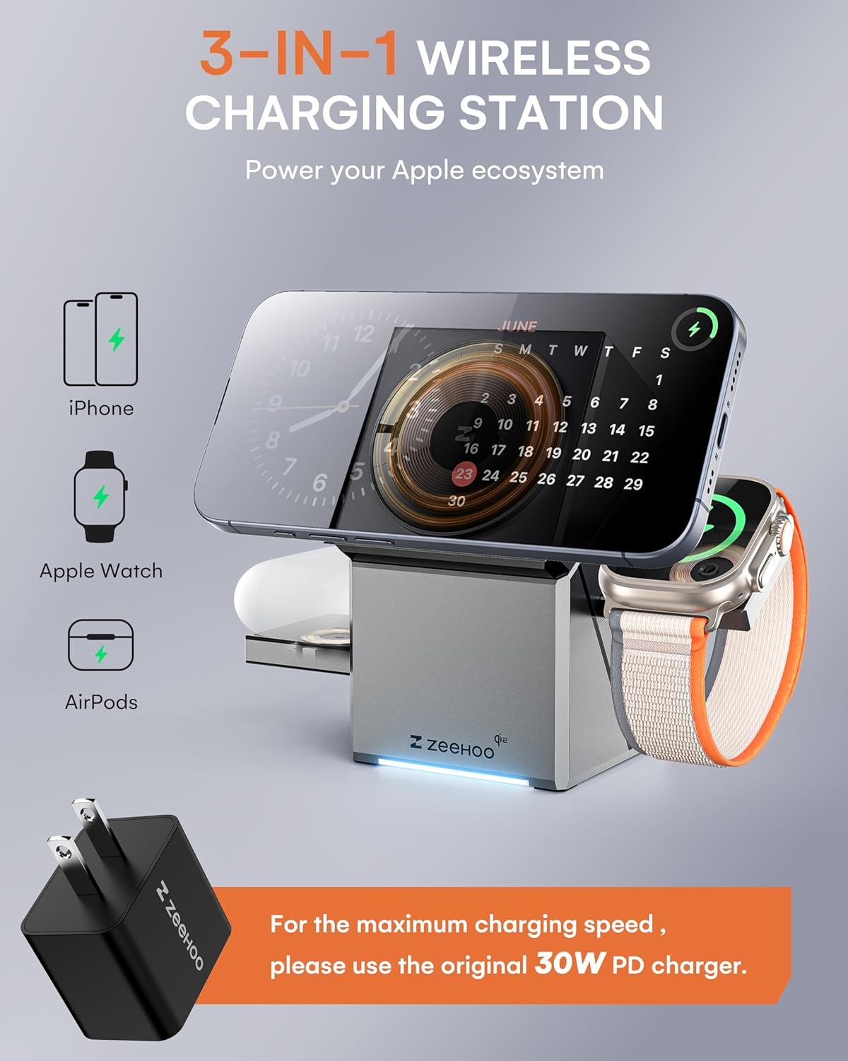 3 in 1 Wireless Charging Station